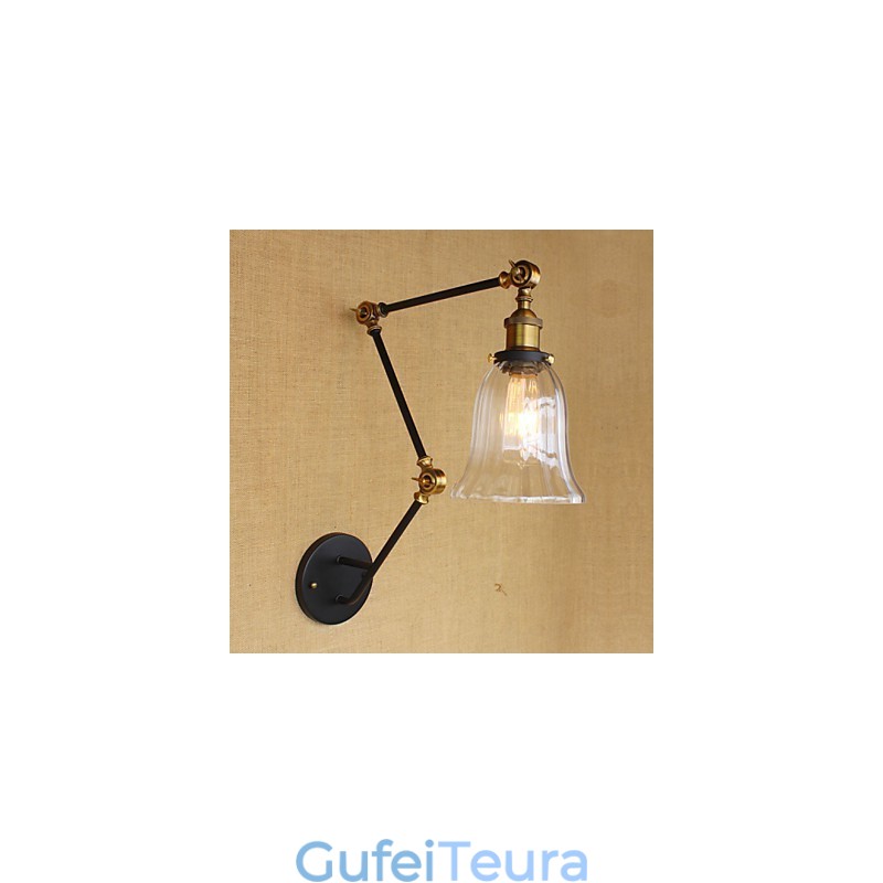 אמריקן קאנטרי פשוט רטרו אהיל זכוכית שלוש התאמת אורך קיר צינור הזרוע הארוכה