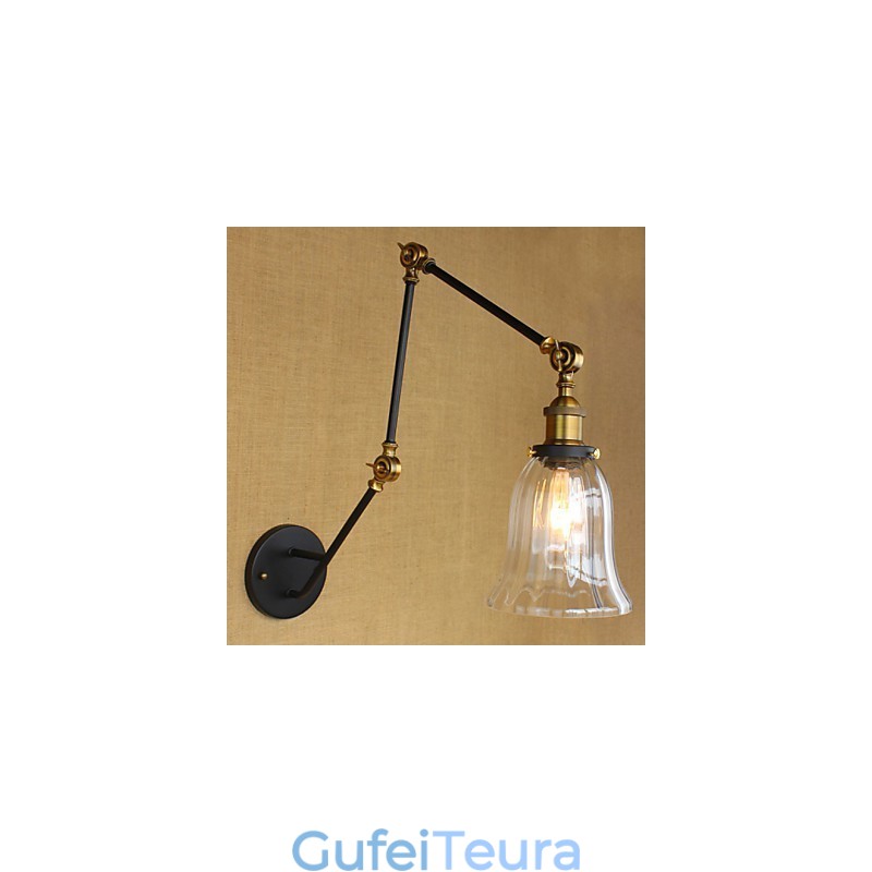 אמריקן קאנטרי פשוט רטרו אהיל זכוכית שלוש התאמת אורך קיר צינור הזרוע הארוכה