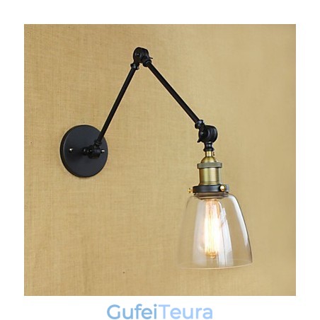 הזרוע הארוכה של קיר הזכוכית ברזל תעשייתי Creative טלסקופי חדר שינה רטרו נוסטלגי מסעדה מעבר מתקפל