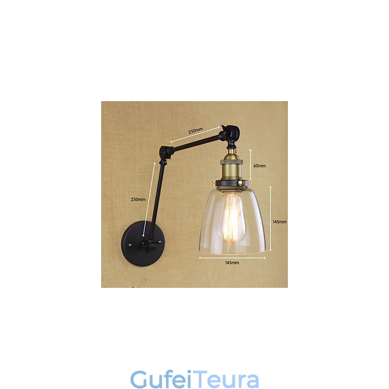 הזרוע הארוכה של קיר הזכוכית ברזל תעשייתי Creative טלסקופי חדר שינה רטרו נוסטלגי מסעדה מעבר מתקפל