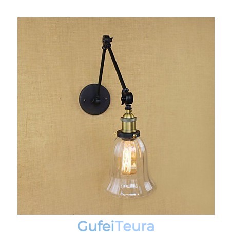 הזרוע הארוכה של קיר הזכוכית ברזל תעשייתי Creative טלסקופי חדר שינה רטרו נוסטלגי מסעדה מעבר מתקפל