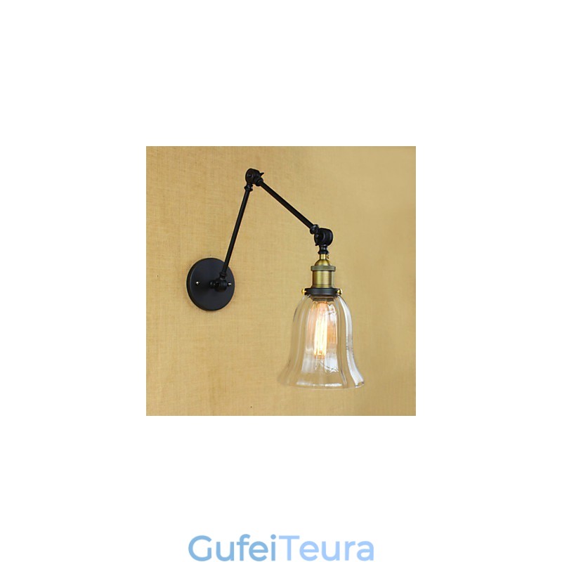 הזרוע הארוכה של קיר הזכוכית ברזל תעשייתי Creative טלסקופי חדר שינה רטרו נוסטלגי מסעדה מעבר מתקפל