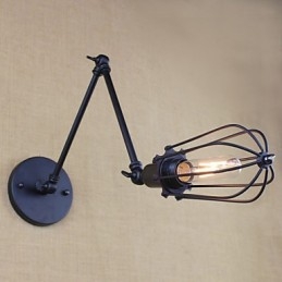 סגנון מיטה מלון Eestaurant פרויקט ברזל זרוע כפולה רטרו וינטג' מתג מנורת קיר חגורה שחורה