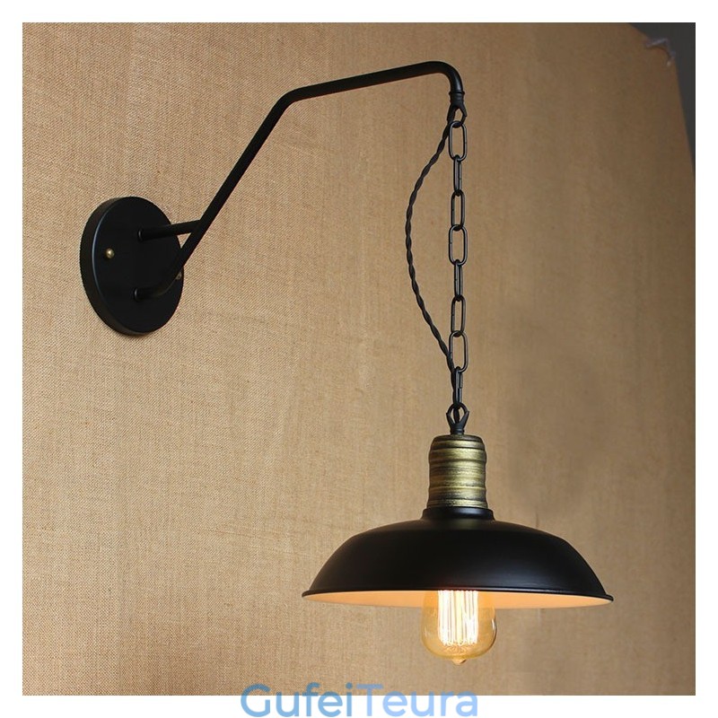 אישיות פשוטה ויצירתית מנורת קיר תעשיית שרשרת אמריקאית רטרו ברזל מעבר חדר שינה מנורת קיר ליד המיטה