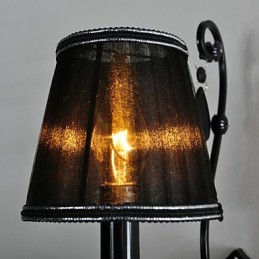 פמוטי קיר קריסטל מסורתי קלאסי מתכת שחור