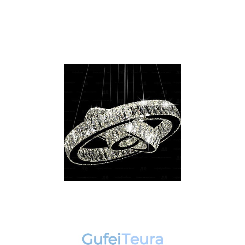 אור תליון קריסטל תאורה מודרנית שלוש טבעות D406080 K9 גופי תאורה תקרת קריסטל גדולים