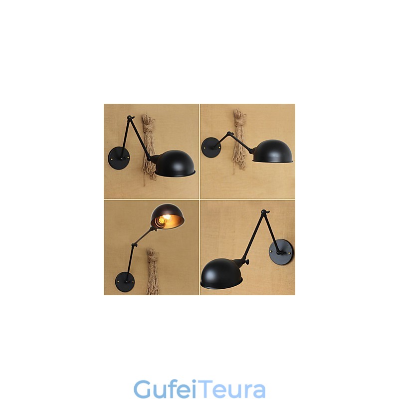 סגנון תעשייתי מינימליסטי זרוע כפולה אישיות חולי אוכל ליד המיטה פמוט קיר דקורטיבי