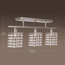 Linear Chandelier Island Light Crystal 3 Lights