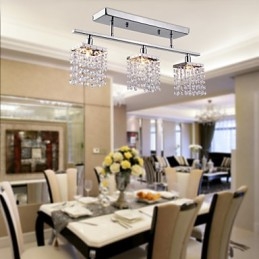 Linear Chandelier Island Light Crystal 3 Lights