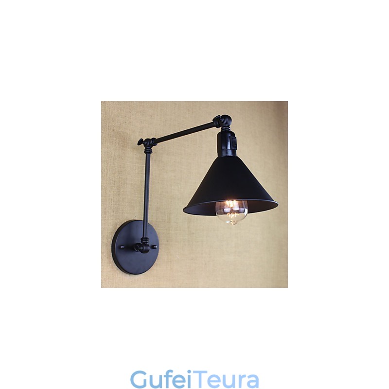 רטרו מט שחור חגורה ארוכה זרוע כפולה קיר מתג