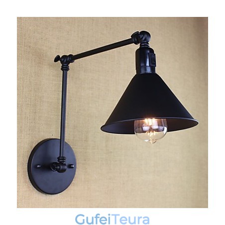 רטרו מט שחור חגורה ארוכה זרוע כפולה קיר מתג