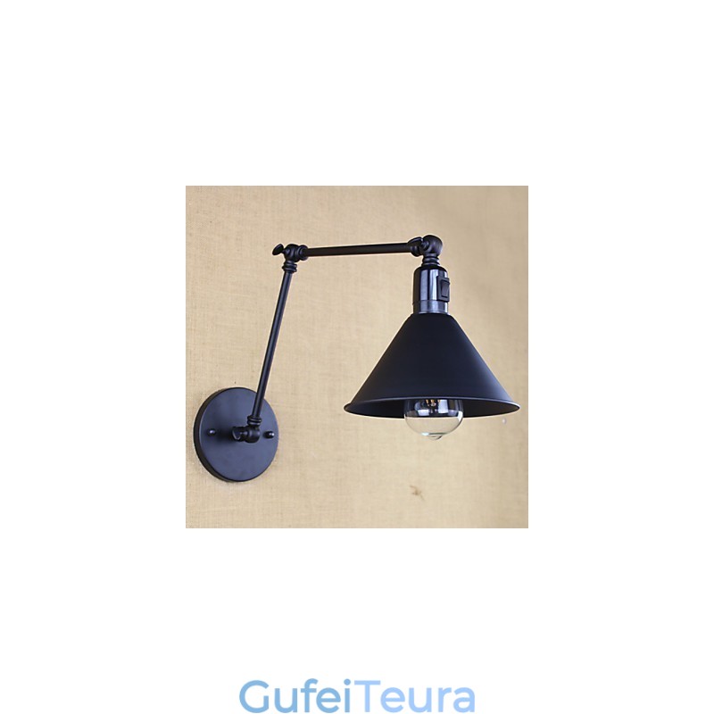 רטרו מט שחור חגורה ארוכה זרוע כפולה קיר מתג