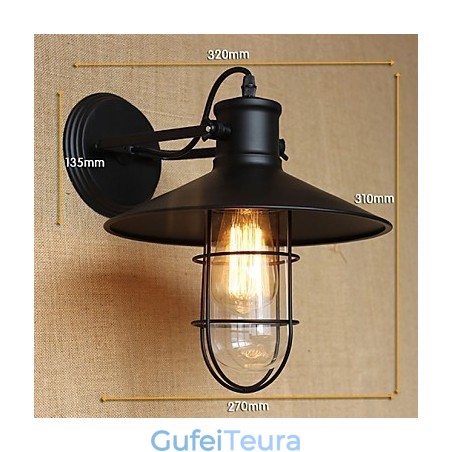 בר מסדרון בסגנון כפרי אמריקאי קישוט ראש מנורת קיר