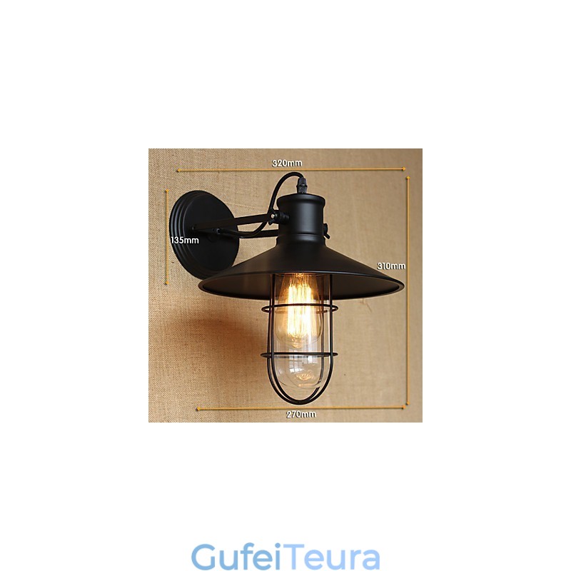 בר מסדרון בסגנון כפרי אמריקאי קישוט ראש מנורת קיר