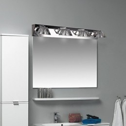 פנס קיר מודרני עם גוון זכוכית 4 אורות מראה קדמית