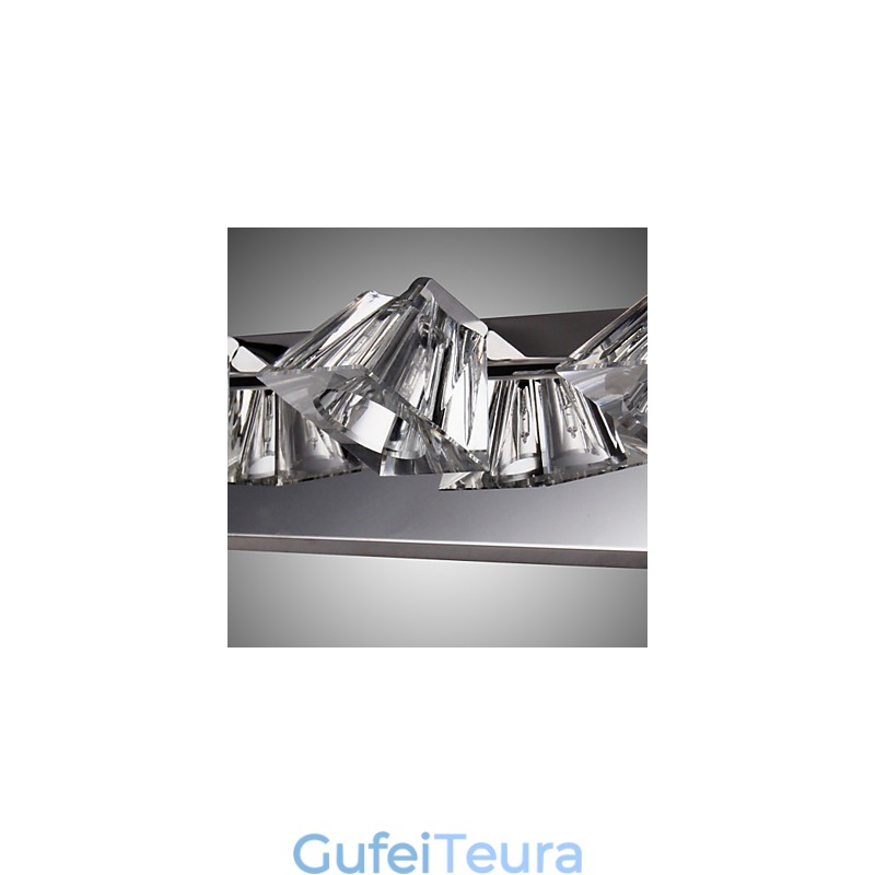 פנס קיר מודרני עם גוון זכוכית 4 אורות מראה קדמית