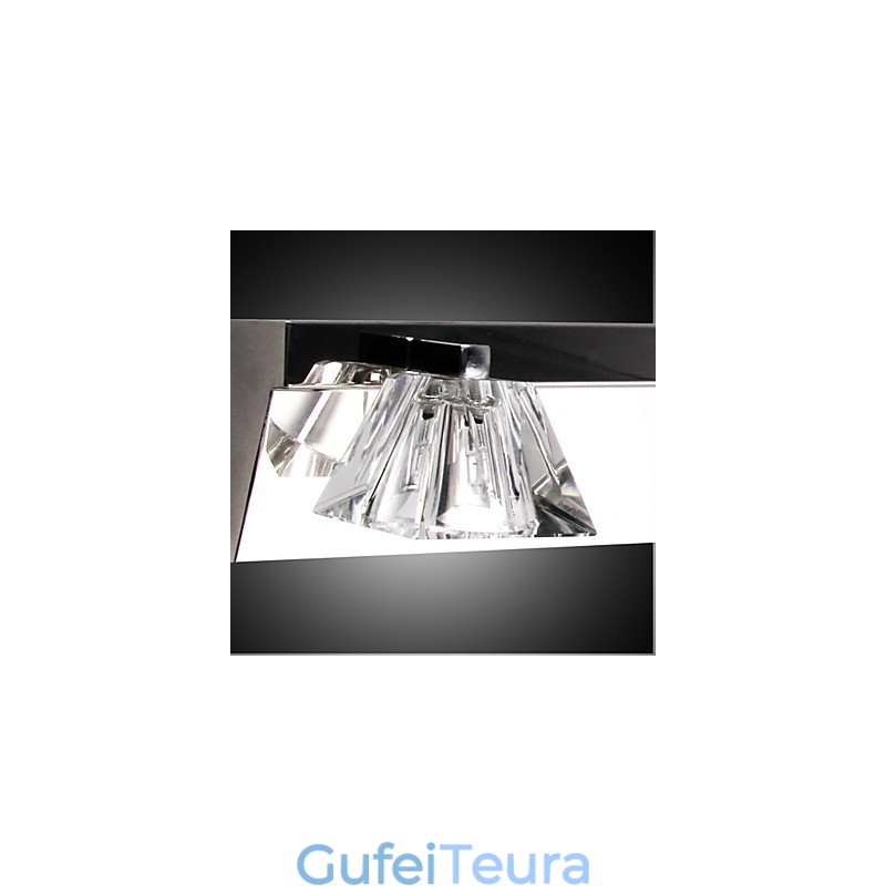 פנס קיר מודרני עם גוון זכוכית 4 אורות מראה קדמית