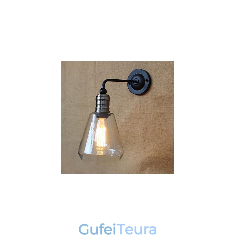 פמוט קיר זכוכית שקוף בסגנון כפרי ים תיכוני אמריקאי