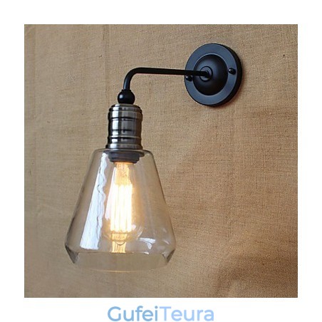 פמוט קיר זכוכית שקוף בסגנון כפרי ים תיכוני אמריקאי