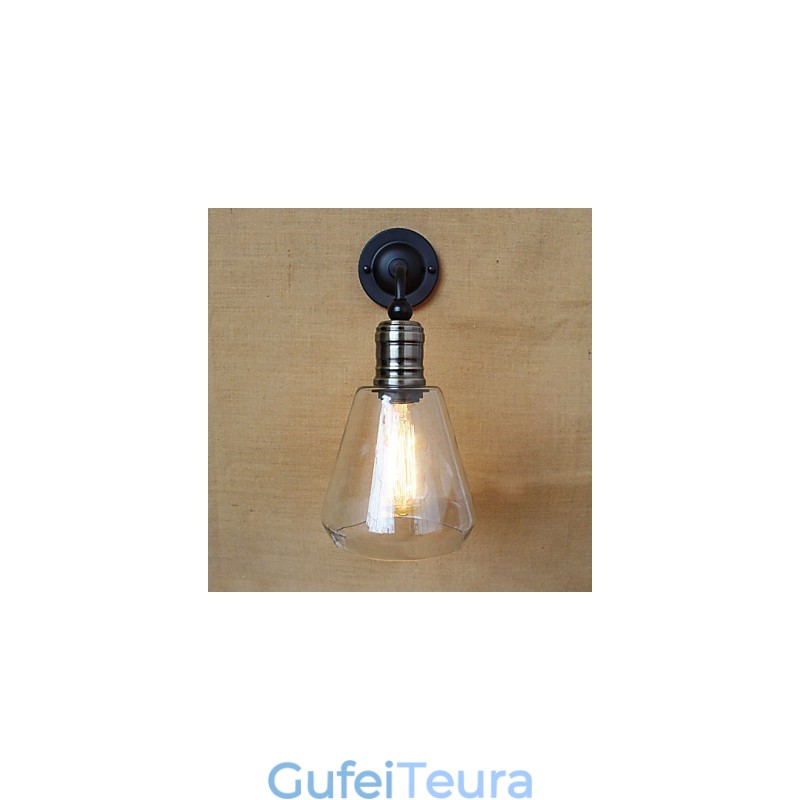 פמוט קיר זכוכית שקוף בסגנון כפרי ים תיכוני אמריקאי