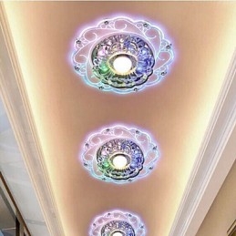 מנורת תקרת קריסטל זרקור SMD 3W Creative מנורה צינור אור צבעוני צבע כיפה אור