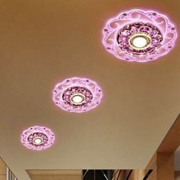 מנורת תקרת קריסטל זרקור SMD 3W Creative מנורה צינור אור צבעוני צבע כיפה אור