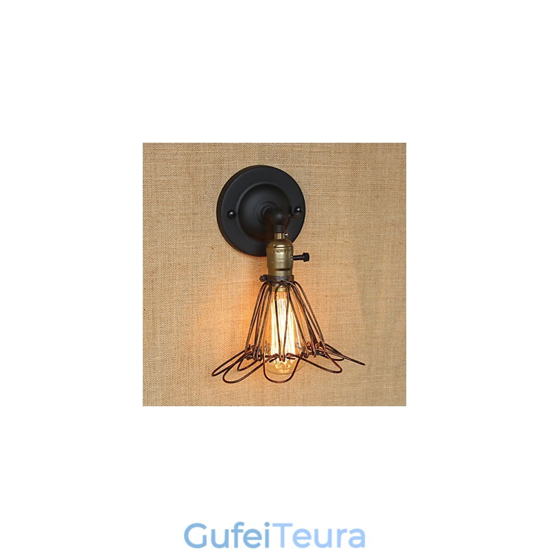 גדר בסגנון תעשייתי אמריקאי חלודה רשת ברזל פמוט קיר דקורטיבי