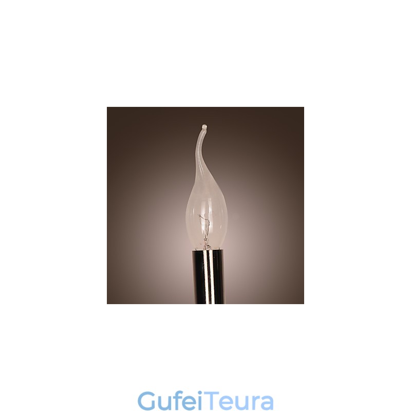 אור קיר קריסטל שחור עם נורת נר