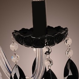 אור קיר קריסטל שחור עם נורת נר