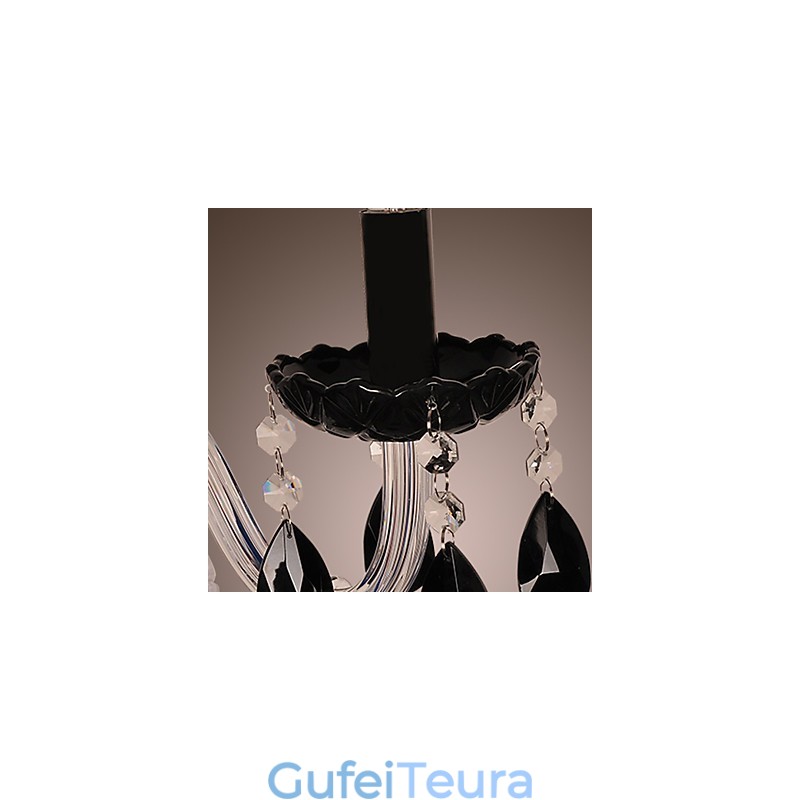 אור קיר קריסטל שחור עם נורת נר