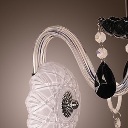 אור קיר קריסטל שחור עם נורת נר