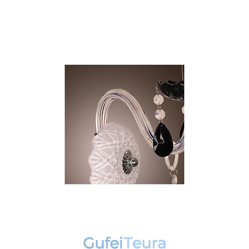 אור קיר קריסטל שחור עם נורת נר