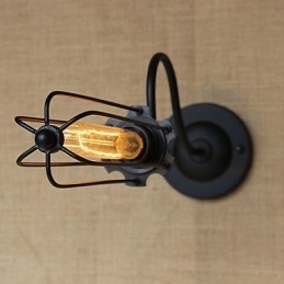 אמנות מינימליסטי שחור מט שחור אמריקאי כפרי סלון מנורת חדר שינה מרפסת מנורת קיר מנורת ליד המיטה