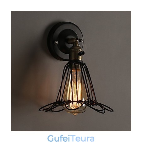 אמריקן קאנטרי לופט שיקום דרכים עתיקות מנורת קיר מנורת קיר ברזל יצוק אור