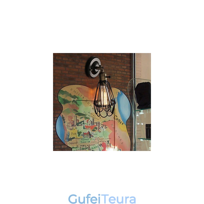 אמריקן קאנטרי לופט שיקום דרכים עתיקות מנורת קיר מנורת קיר ברזל יצוק אור