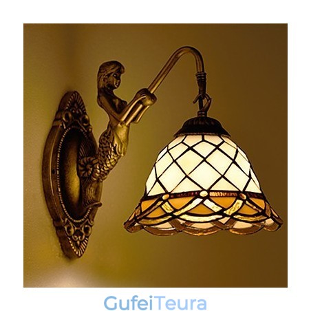 חוזה אירופאי כפרי Creative ברזל מחושל מנורת קיר זכוכית אורות