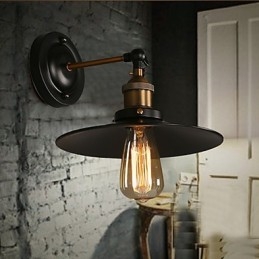 Creative Nordic Light ראש יחיד מנורת קיר מטרייה שחורה משחזרת דרכים עתיקות אור