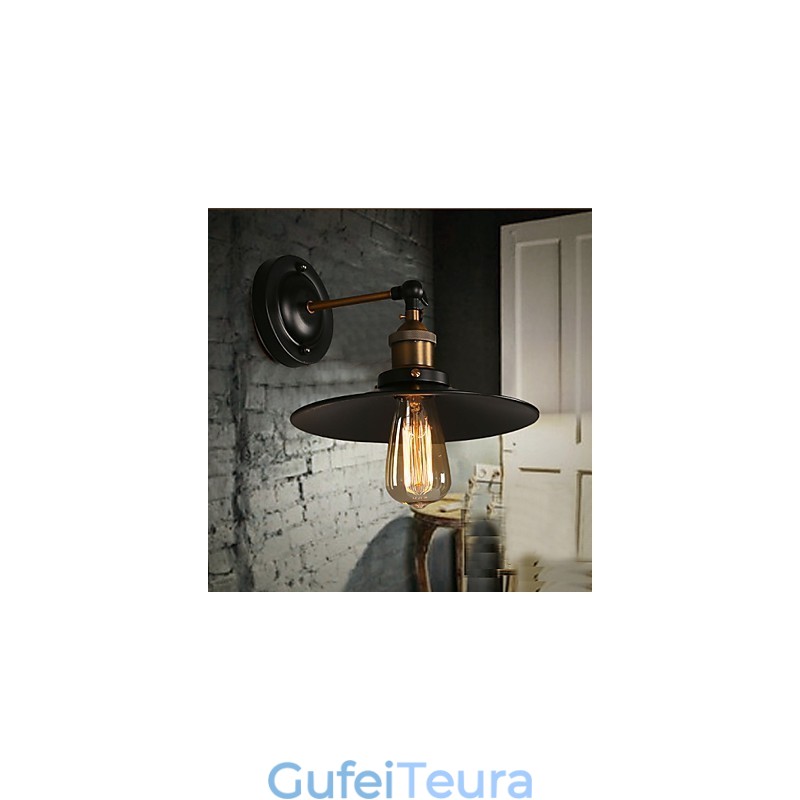 Creative Nordic Light ראש יחיד מנורת קיר מטרייה שחורה משחזרת דרכים עתיקות אור