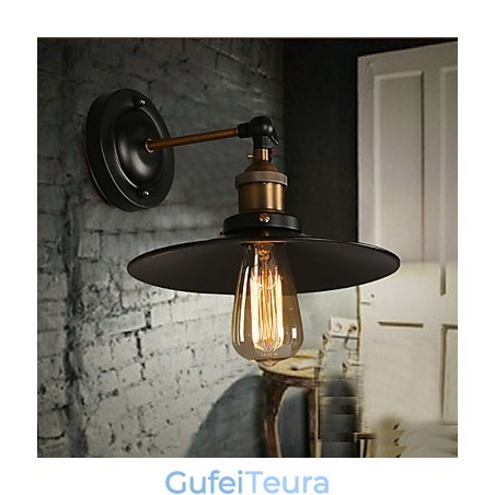 Creative Nordic Light ראש יחיד מנורת קיר מטרייה שחורה משחזרת דרכים עתיקות אור