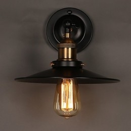 Creative Nordic Light ראש יחיד מנורת קיר מטרייה שחורה משחזרת דרכים עתיקות אור