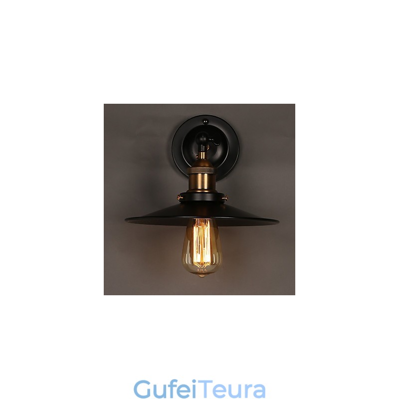 Creative Nordic Light ראש יחיד מנורת קיר מטרייה שחורה משחזרת דרכים עתיקות אור