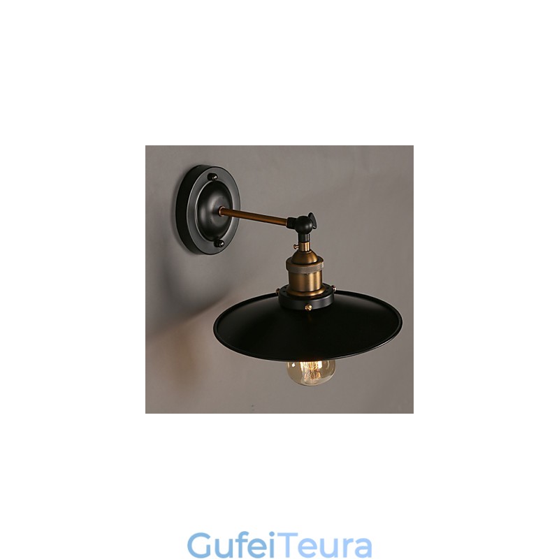 Creative Nordic Light ראש יחיד מנורת קיר מטרייה שחורה משחזרת דרכים עתיקות אור