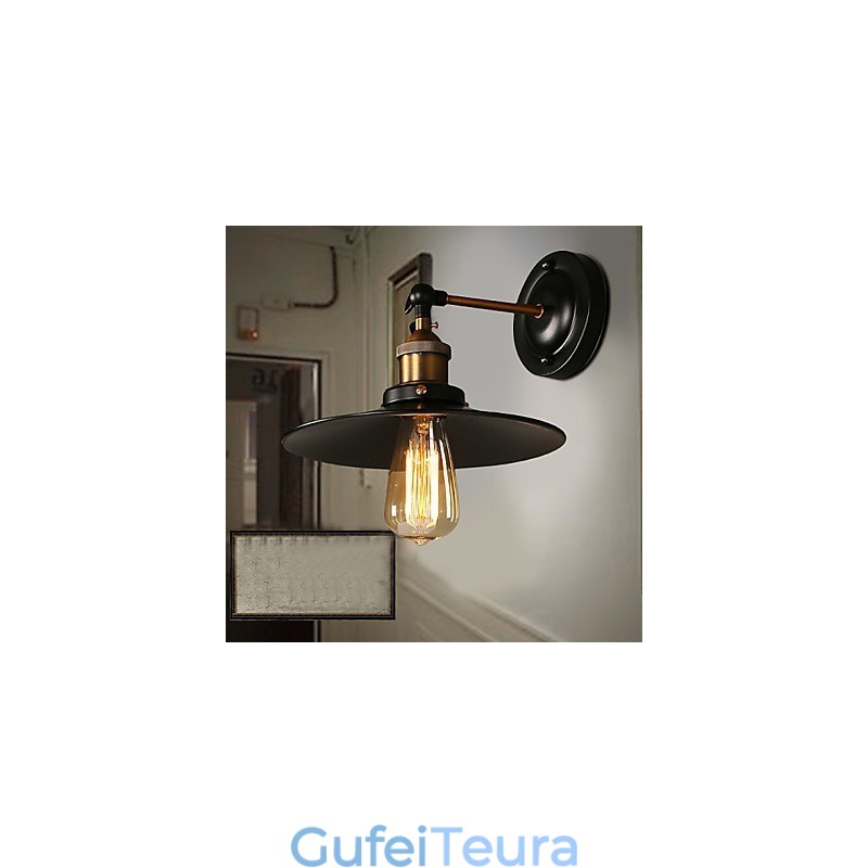 Creative Nordic Light ראש יחיד מנורת קיר מטרייה שחורה משחזרת דרכים עתיקות אור