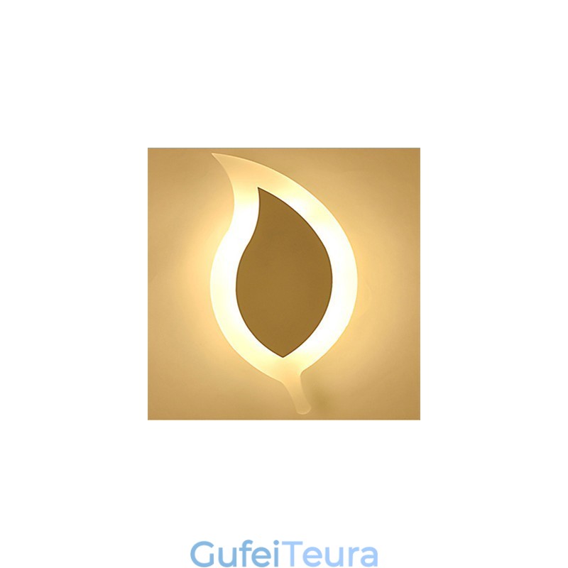 יצירתי אופנה פשוטה מודרנית אקריליק מכווץ מנורת קיר סגסוגת עלים קטנים אור