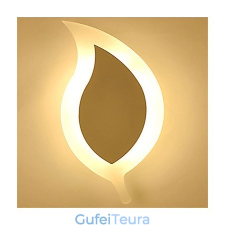 יצירתי אופנה פשוטה מודרנית אקריליק מכווץ מנורת קיר סגסוגת עלים קטנים אור