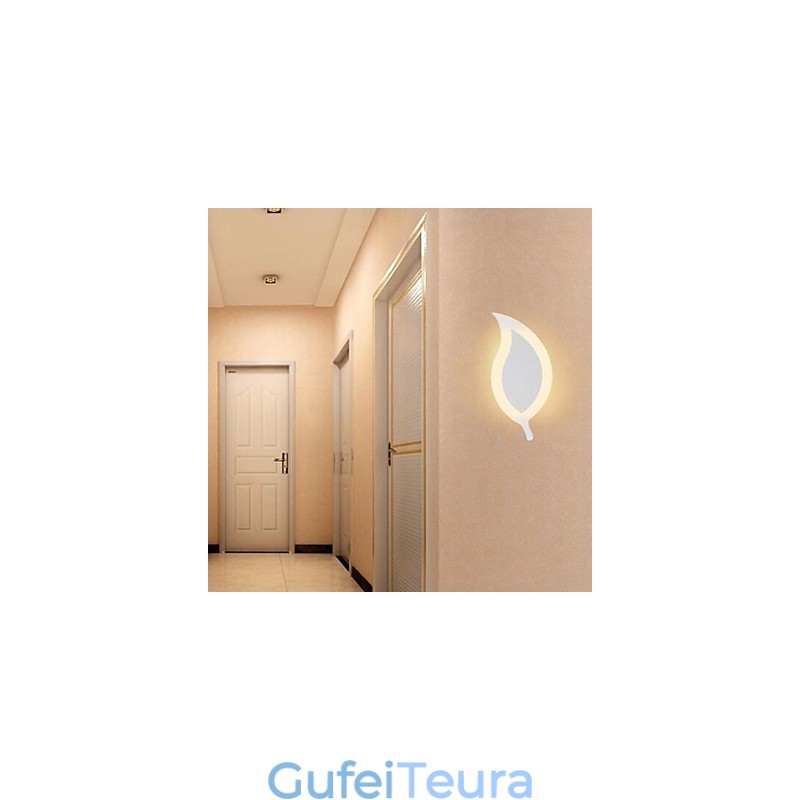 יצירתי אופנה פשוטה מודרנית אקריליק מכווץ מנורת קיר סגסוגת עלים קטנים אור