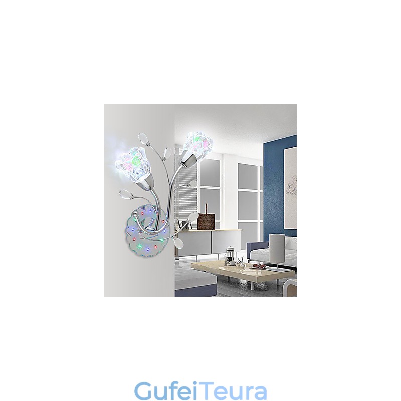 קריאייטיב פרחים עכשווי ומכווץ קריאייטיב קריסטל מנורות קיר מנורות