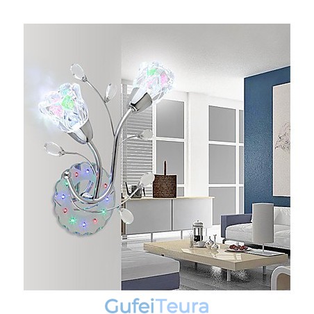 קריאייטיב פרחים עכשווי ומכווץ קריאייטיב קריסטל מנורות קיר מנורות