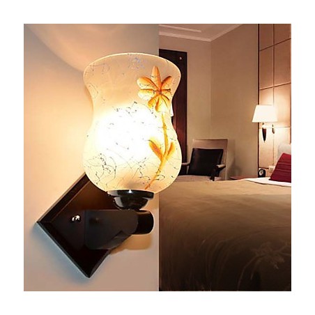 עץ מלא מנורת קיר יצירתית של חדר שינה ראש המיטה מדליקה