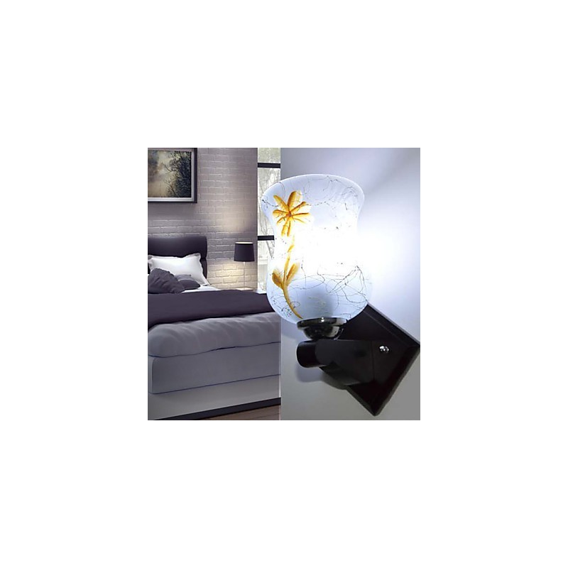 עץ מלא מנורת קיר יצירתית של חדר שינה ראש המיטה מדליקה